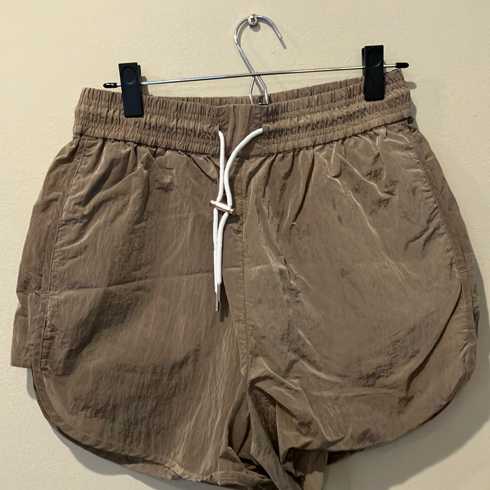 Tan Drawstring Athletic Shorts